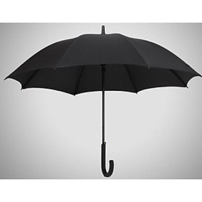 Ô dù đen trơn cán dài