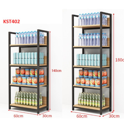 Kệ trưng bày sản phẩm, hàng hóa , kệ trang trí khung sắt mặt gỗ KST402 - Nội thất lắp ráp Viễn Đông Adv