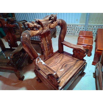 bộ bàn ghế phòng khách minh quốc đào gỗ tràm tay 10 phun vân