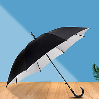 Ô dù đen trơn cán dài viền vàng 1m - Winz.vn