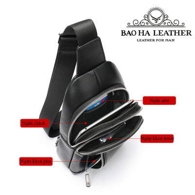 Túi đeo trước ngực, túi đeo vai da bò thật 9104 Túi đeo chéo vai