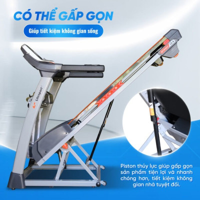 Máy Chạy Bộ Lifesport LS-6, Máy Chạy Bộ Có Tay Cầm Cảm Biến Nhịp Tim, Vùng Chạy Rộng Rãi  Với 7 Lớp Chống Trượt