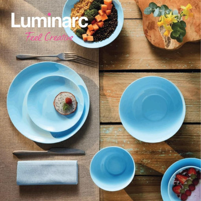 Bộ 2 bát tô thủy tinh Luminarc Diwali 21cm, dùng lò vi sóng, máy rửa bát - P2614*2/P2615*2/D7410*2 | Hàng chính hãng