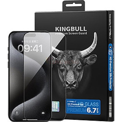 Dán màn hình cường lực Full viền MiPow KingBull Premium-Silk dành cho iPhone 15 Pro Max | 15Pro - Hàng chính hãng