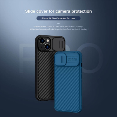 Ốp lưng chống sốc cho iPhone 14 Plus (6.7 inch) bảo vệ Camera hiệu Nillkin Camshield Pro chống sốc cực tốt, chất liệu cao cấp, có khung & nắp đậy bảo vệ Camera - hàng nhập khẩu