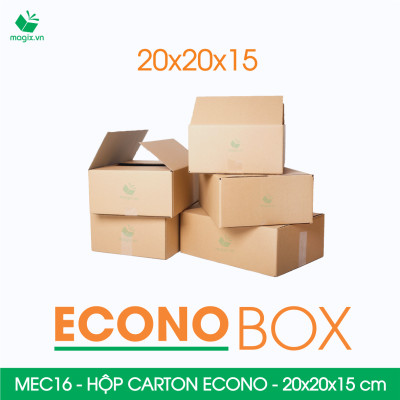 MEC16 - 20x20x15 cm - Combo 100 thùng hộp carton trơn siêu tiết kiệm ECONO