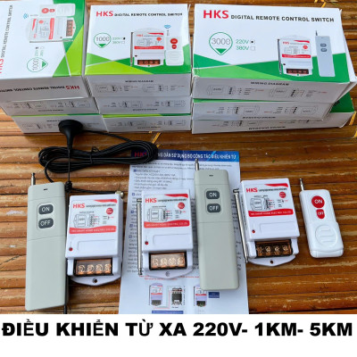 Bộ Điều Khiển Từ Xa 220V Cho Máy Bơm, Đèn – Tầm Xa 1–5KM, Chịu Tải 40A 3000W Loại Xịn