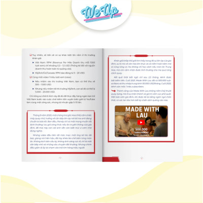 Combo 2 sách: Hướng dẫn Kiếm tiền xuyên biên giới từ Youtube và Công cụ AI để sản xuất content tự động (Weupbooks)