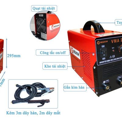 MÁY HÀN QUE ĐIỆN TỬ (1.6-3.2MM) VMA200 WELDCOM - HÀNG CHÍNH HÃNG