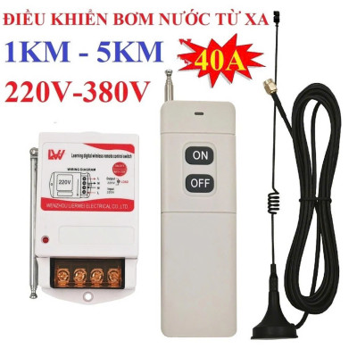 Bộ Điều Khiển Từ Xa 220V Cho Máy Bơm, Đèn – Tầm Xa 1–5KM, Chịu Tải 40A 3000W Loại Xịn