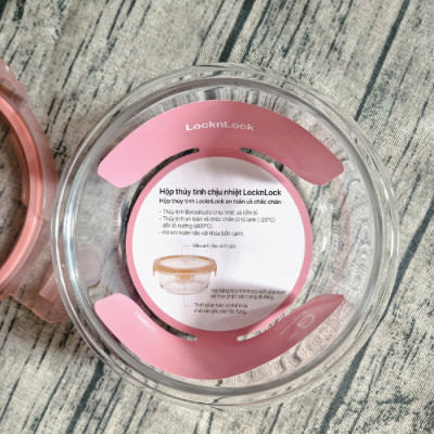 Hộp Bảo Quản Thủy Tinh LocknLock Khóa 4 Cạnh Kín Hơi,Sử Dụng Trong Lò Vi Sóng, Lò Nướng LLG823-400ml