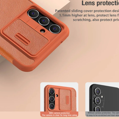 Bao da dành cho SamSung Galaxy S24 Fe hiệu Nillkin QIN - Hàng nhập khẩu