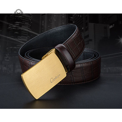 Ciartuar Thắt Lưng Nam Cao Cấp BH1335 Dây Lưng Khóa Bấm Da Bò Thật Vân Da Cá Sấu Sang Trọng Dành Cho Phái Mạnh