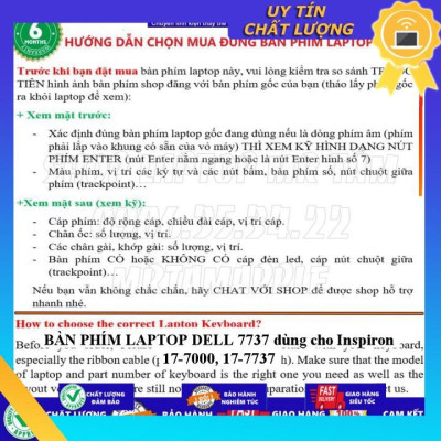 BÀN PHÍM LAPTOP DELL 7737 dùng cho Inspiron 17-7000, 17-7737 - Hàng Nhập Khẩu New Seal