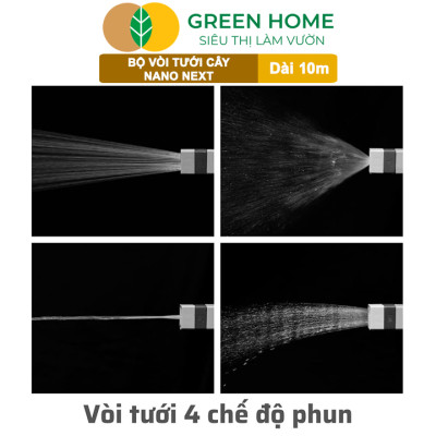 Bộ ống tưới cây Takagi Nano Next GreenHome, Dài 10m, Thiết Kế W-Reel Độc Quyền, Vòi Phun 4 Chế Độ, Gọn Nhẹ