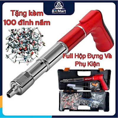 Máy Bắn Đinh Vào Bê Tông Sắt Thép Siêu Mạnh – Có 100 Đinh & Hộp Phụ Kiện, Vỏ Kim Loại Cứng Cáp