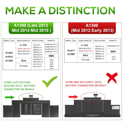 Pin A1618 Dành Tương Thích Cho Macbook Pro 15 Retina A1398 2015 TEEEMO PC Hàng Nhập Khẩu New Seal