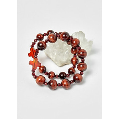 Cặp Vòng Chuỗi Mân Côi Mẹ Và Bé Đá Thạch Anh Mắt Hổ ni 52, ni 40- Ngọc Quý Gemstones