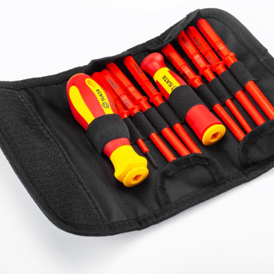 Bộ tua vít cách điện 1000V VDE 10 chi tiết thay đổi 09304 kèm túi đựng
