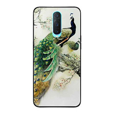 Ốp Lưng in cho Oppo R17 Pro Mẫu Chim Công Hoa Trắng - Hàng Chính Hãng