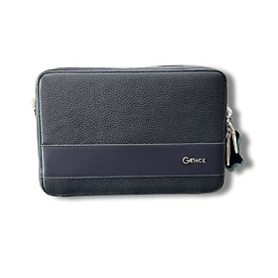 Túi Cầm Tay Nam Đeo Chéo Chính Hãng GENCE TC04 Da Bò Cao Cấp Màu Xanh Navy