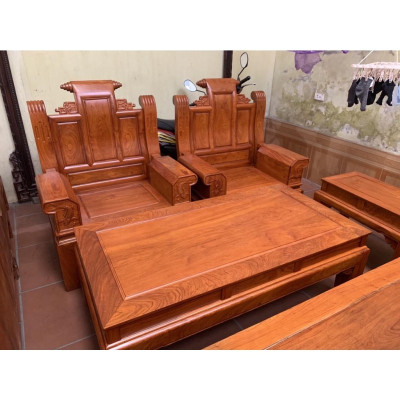 Bộ bàn ghế Âu Á Hộp Cuốn Thư gỗ hương đá