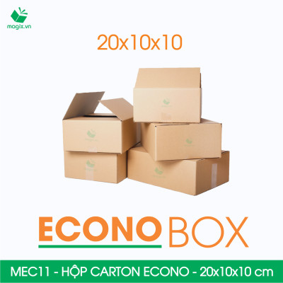 MEC11 - 20x10x10 cm - Combo 100 thùng hộp carton trơn siêu tiết kiệm ECONO