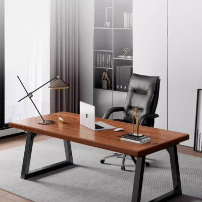 Bàn làm việc văn phòng thiết kế hiện đại mặt gỗ dày 30mm khung thép chống ghỉ thương hiệu IGA - GM121A