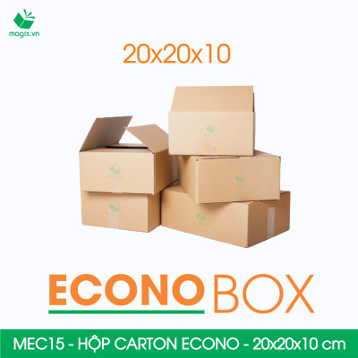 MEC15 - 20x20x10 cm - Combo 60 thùng hộp carton trơn siêu tiết kiệm ECONO