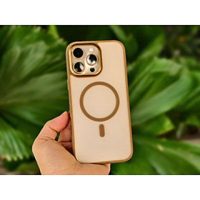 Ốp Lưng Trong Suốt Hỗ Trợ Sạc Từ Tính cho iPhone 16 Pro Max hiệu Wiwu FGG - 012 màu vàng Sa Mạc - Hàng chính hãng