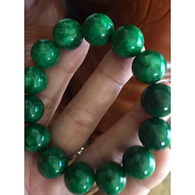 CHIẾC VÒNG VÒNG ĐEO TAY SIZE 14LY GỒM 14 HẠT ĐÁ CẨM THẠCH NAM MỆNH MỘC MỆNH HỎA