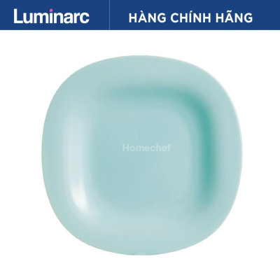 Đĩa (dĩa) thủy tinh Luminarc Carine xanh ngọc 19cm, dùng lò vi sóng, máy rửa bát, sản xuất Pháp - P4246