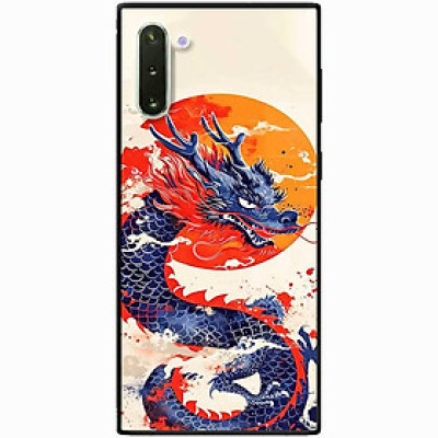 Ốp lưng cho Samsung Note 10 - Note 10 Plus - Note 20 - Note 20 Ultra - Rồng Xanh Trăng Vàng - Hàng Chính Hãng