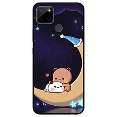 Ốp lưng dành cho Realme C21Y - Realme C25Y mẫu Gấu Ngồi Mặt Trăng