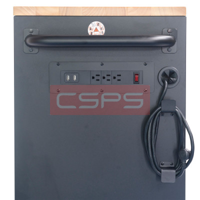 Tủ dụng cụ 7 ngăn kéo , mặt ván gỗ màu đen mờ 76cm kèm vách lưới CSPS