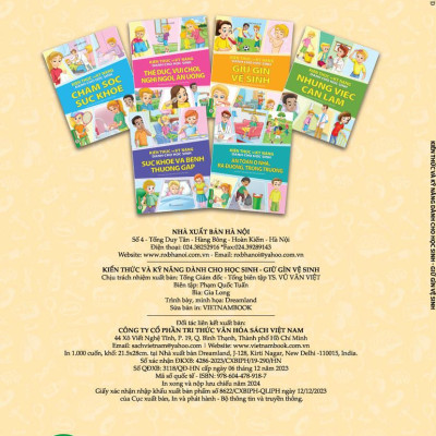 Combo 4 Quyển Kiến Thức Và Kỹ Năng Dành Cho Học Sinh: Thể Dục, Vui Chơi, Nghỉ Ngơi, Ăn Uống + Giữ Gìn Vệ Sinh + Sức Khoẻ Và Bệnh Thường Gặp + An Toàn Ở Nhà, Ra Đường, Trong Trường