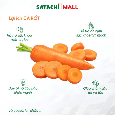Bột Cà Rốt Nguyên Chất SATACHI – 100% cà rốt tự nhiên, không đường – Hộp 418g