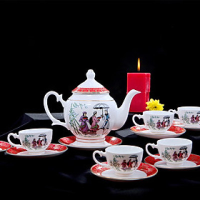 Bộ ấm chén QUAN HỌ Long Phương- Bộ ấm chén quà tặng hàng cao cấp