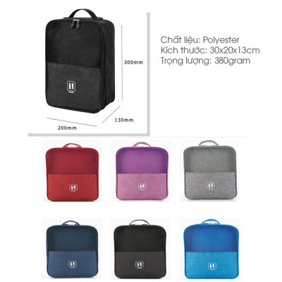 [KoSuyTu] Túi Đựng Giày Dép Du Lịch 3 Ngăn, Chất Liệu Chống Thấm Nước, Có Khe Gài Tay Kéo Vali Tiện Lợi