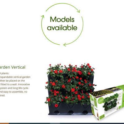Chậu Trồng Cây Đứng Nhập Khẩu Châu Âu áp tường dạng tường xanh thẳng đứng hiệu Minigarden Vertical (Trọn bộ 3 SET + 1 KHAY nước)