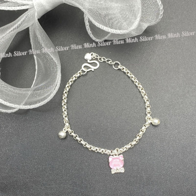 Lắc tay Cho Bé Bạc Ta Nguyên Chất S99 Chính Hãng Bạc Hiểu Minh LTE566