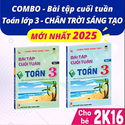 Sách - Combo Bài tập cuối tuần Toán 3 Chân trời sáng tạo học kì 1 và học kì 2 (2 cuốn) VietJack