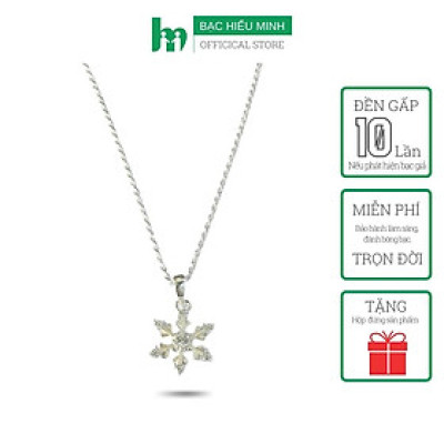 Dây Chuyền Vòng Cổ Bạc 925 Hình Bông Tuyết Đính Đá Tinh Tế BẠC HIỂU MINH DMD467