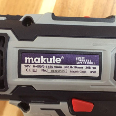 Máy khoan pin 20V Makute CD029 ( có chế độ búa, 2 pin, 1 sạc)- Hàng chính hãng