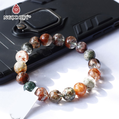 Vòng tay đá thạch anh ưu linh đa sắc size hạt 10mm  - Ngọc Quý Gemstones