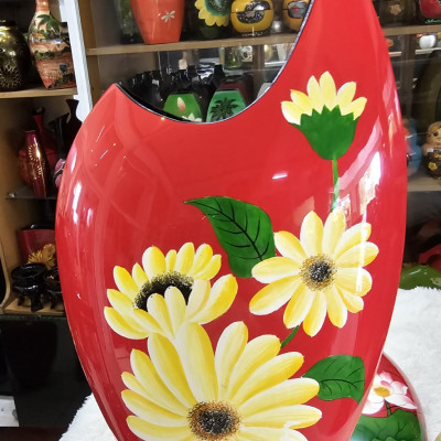 Bình hoa sơn mài cao cấp bình miệng cá với nhiều hoa văn khác nhau thích hợp cắm hoa, trang trí, làm quà tặng,....