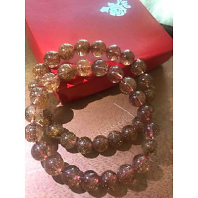 VÒNG TÓC ĐỎ THẠCH ANH ĐẸP SIZE 9mm MÀU NÂU NÂU CHUẨN NỮ MỆNH THỔ ĐÁ THIÊN NHIÊN