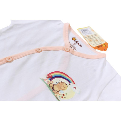 COMBO 5 Áo sơ sinh cổ tim viền màu  tay ngắn 100% cotton BABIBOO - BB08