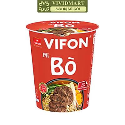 VIFON - Mì ly Vifon hương vị Bò, Vifon mì ly bò Vifon, Mì bò Vifon ly, Vifon Mì ly ăn liền Vifon (60g/ly)