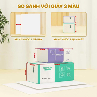 thùng 20 gói giấy rút  Top Gia chữ C 1 gói lớn 100 rút 4 lớp siêu dai và không bị bụi giấy